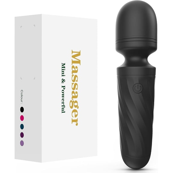 Handheld Personal Mini Massager Tool Waterproof, USB Rechargeable, 10 Vibration - Perfect on Back Legs Hand Pains and Sports Recovery(Black)