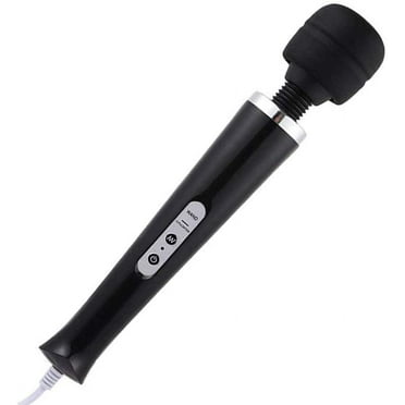 Handheld Personal Wand Massager with 10 Powerful Vibration, Neck Shoulder Back Massage for Deep Muscles Pain Relief-(Black)