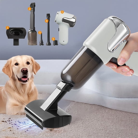 Handheld Pet Hair Vacuum Cleaner – USB Rechargeable Car Vacuum with Washable Filter 400ml Dust Cup for Pet Hair Car Interior Upholstery Seat Gaps Cordless Portable Cleaner for Home and Auto