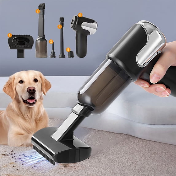 Handheld Pet Vacuum Cleaner Cordless Portable Car Vacuum, Powerful Suction Multi Nozzle Washable Filter Lightweight Design, for Pet Hair Car Interior Home Sofa Carpet Cleaning