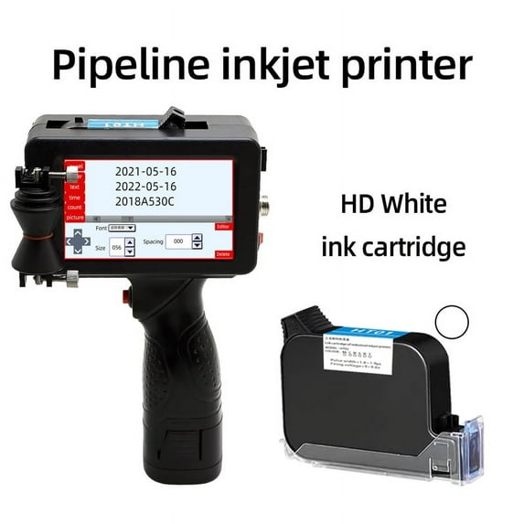 Handheld Pipe Inkjet Printer, Steel Pipe Cable Label Lot Code Machine Portable Printer, Fast Drying Color Fade Resistant ,Portable & User