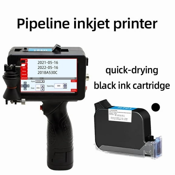 Handheld Pipe Inkjet Printer, Steel Pipe Cable Label Lot Code Machine Portable Printer, Fast Drying Color Fade Resistant