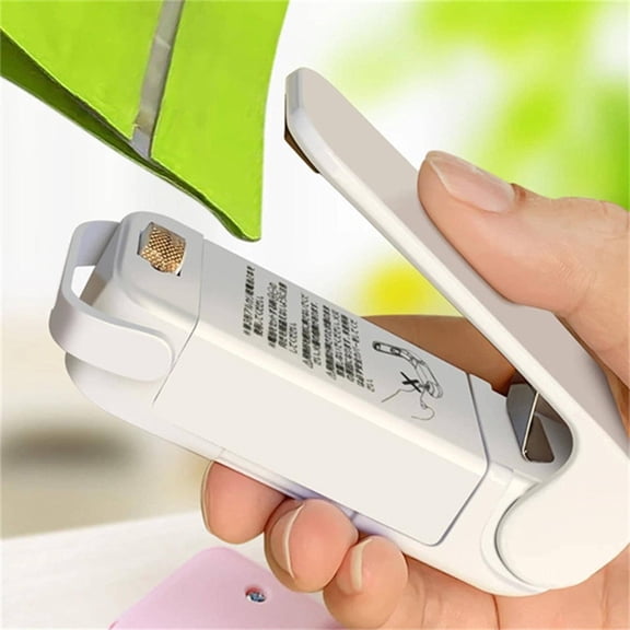 Handheld Plastic Bag Sealer - Portable Mini Food Sealing Machine for Snacks,Leftovers & More | No Preheating | Magnetic Base | Compact Design | Easy to Use | White/Pink(White)