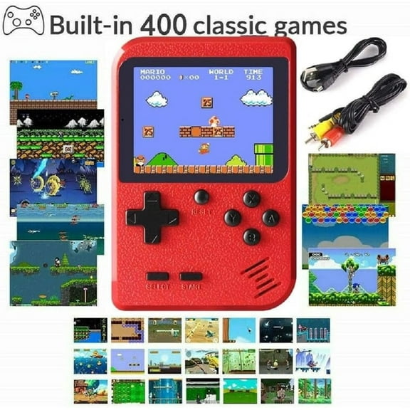 Handheld Play Machine Retro Player with Red 400 Classical FC Plays Machine 2.8-Inch Color Screen, Present Birthday for Christmas/Birthday/Thanksgiving/Valentine Gift (Black)