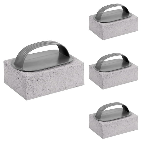 Handheld Pool Cleaning Pumice Stone Brick For Tile Scouring Built-In Handle 4 Pack Gray