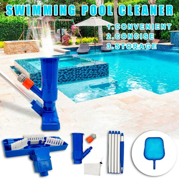 Handheld Pool Vacuum, 57" 5-Section Telescopic Poles, Cordless Design for Aboveground Frame and Inflatable Pool Spa, Powered by Garden Hose Water Pressure, Compatible with Universal Telescopic Pole