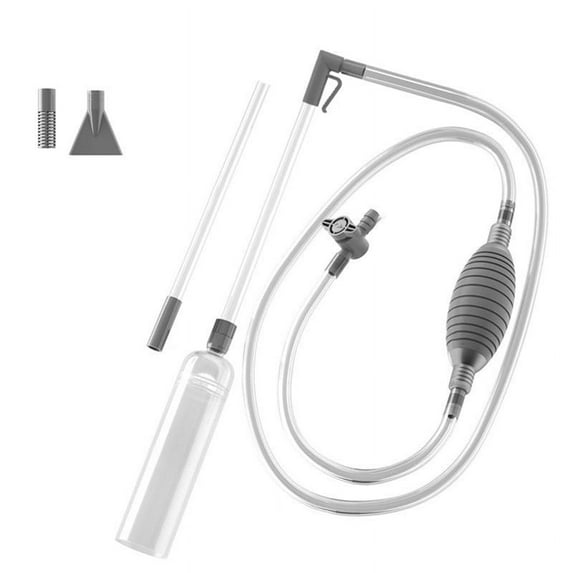 Handheld Pool Vacuum with Valve Manual Handheld SpaVac with 2 Nozzle Adapters for Dirt Grass and Other Debris,Grey