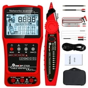 Handheld Portable 3in1 Network Cable Finder Cable Length Measuring Instrument Multimeter LCD Display with Backlight Analogs Digital Search POE Test Cable Pairing Sensitivity Adjustable Netwo