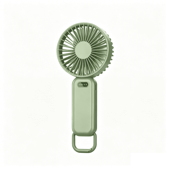Handheld Portable Fan Green Usb Rechargeable Small Personal Fan with Digital Display High Cooling Output for Outdoor Travel Home Office Summer Accessory 1 Pack