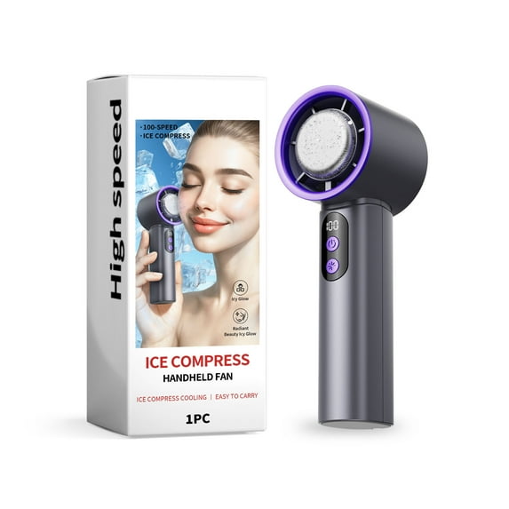 Handheld Portable Fan with Ice Cooler,100 Speed Rechargeable Personal Fan,15H Cooling Time Super Mini Yet Powerful Small Pocket Fans for Travel Outdoor Office