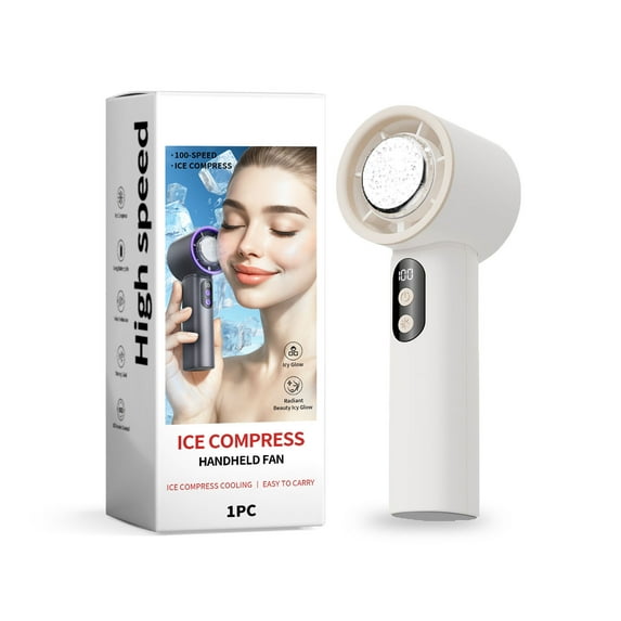 Handheld Portable Fan with Ice Cooler,100 Speed Rechargeable Personal Fan,15H Cooling Time Super Mini Yet Powerful Small Pocket Fans for Travel Outdoor Office