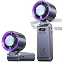 Handheld Portable Fan with Ice Cooler, 20000 RPM High Speed, 20H Cooling, 5500mAh Rechargeable, Mini Personal Fan for Travel Outdoor Home Office, Lightweight Pocket Size