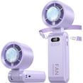 thumbnail image 1 of Handheld Portable Fan with Ice Cooler, Rechargeable Personal Fan, Super Mini Yet Powerful  - Gray/Purple, 1 of 8