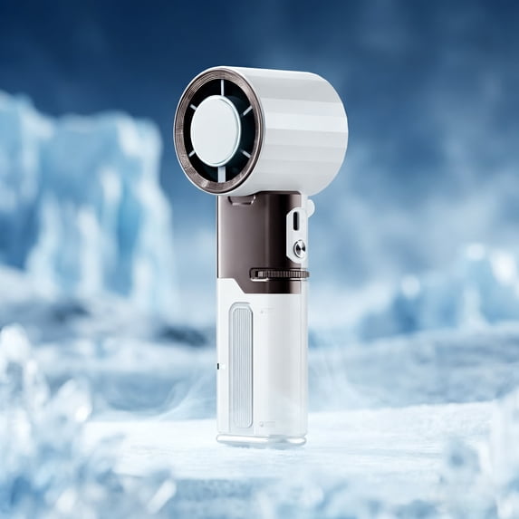 Handheld Portable Fan, Rechargeable Personal Fan with Built-In Retractable Cable, Emergency Phone Charging, Adjustable Speed Digital Display, Travel Fan for Commute, Office & Outdoor Use