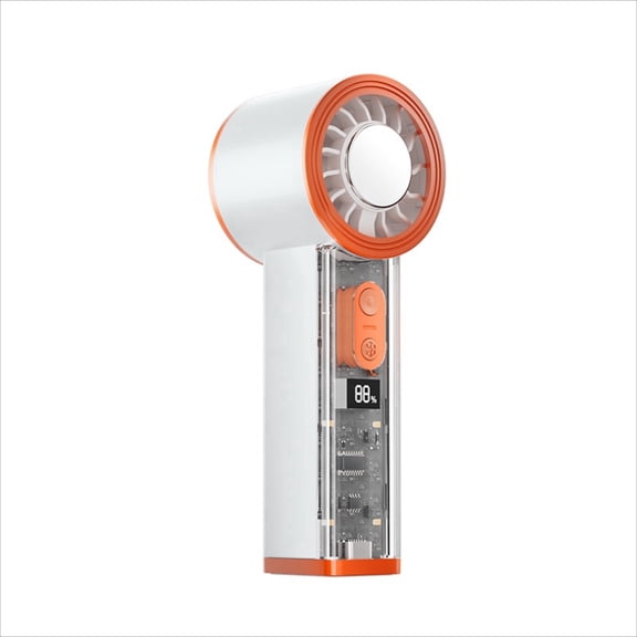 Handheld & Desk Fan with Cooling Plate, 2000mAh Rechargeable Personal Mini Fan, 5-Speed Adjustable LED Light, for Home Office Travel (White)