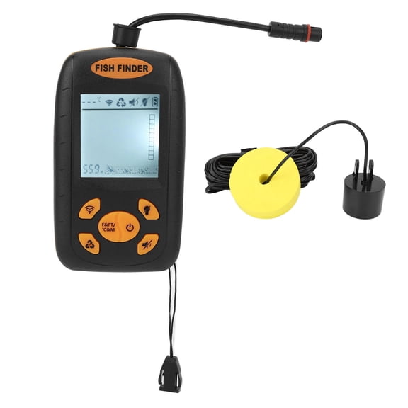 Handheld Portable Fish Finder Sonar Depth Sounder for Kayak Boat Shore Ice Fishing, 100m / 328ft Detection Depth and 25ft Cable