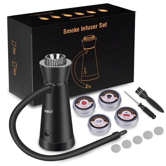 SK301B Handheld Smoker Gun Smoking Kit Smoke Infuser for BBQ Cocktail Drink Food Black