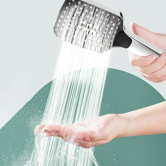 Handheld Pressurized Showerhead, 4 Adjustable Modes, Large Panel for Wide Coverage, Plastic Material, Sailor Style, Household Use