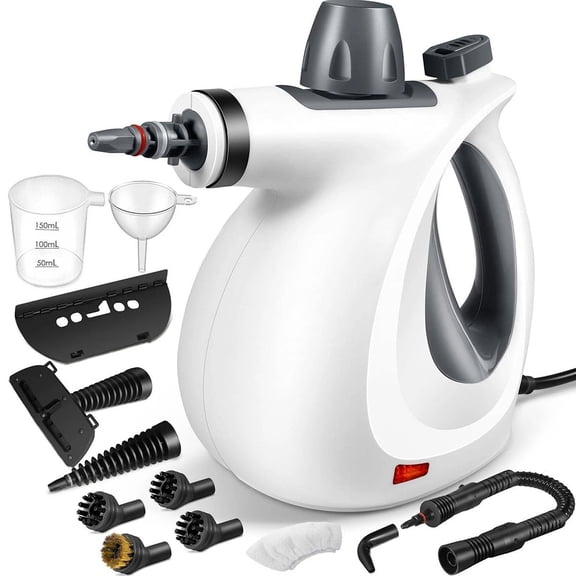 Handheld Pressurized Steam Cleaner with 12-Piece Accessory Set, Multi-Surface Steamer for Cleaning, All Natural Steam Cleaner for Home, Upholstery, Car, Floor, Kitchen and More