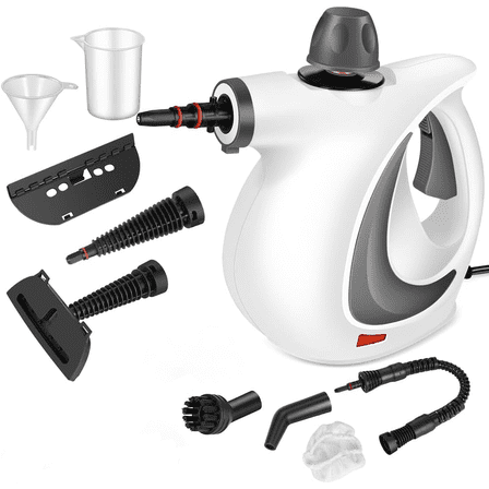 Handheld Pressurized Steam Cleaner with 9 pcs Accessories, Portable Steamer for Cleaning, Steam Cleaner for Home Use, Steamer for Cleaning Car, Furniture, Floor, Upholstery, Grout and Tile, Deep Gray