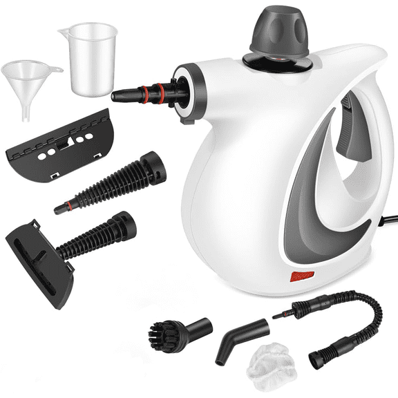 Handheld Pressurized Steam Cleaner with 9 pcs Accessories, Portable Steamer for Cleaning, Steam Cleaner for Home Use, Steamer for Cleaning Car, Furniture, Floor, Upholstery, Grout and Tile, Deep Gray