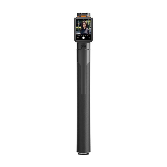 Handheld RC Selfie Stick with 2" HD Monitor, Bluetooth 5.2 Phone Holder, 180cm Extendable Auto Tripod (Black)