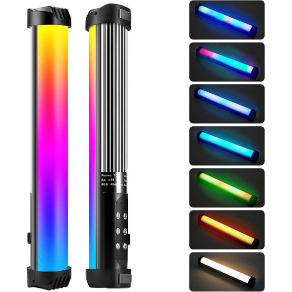 Handheld RGB Light Wand, Photography Light Wand, 2500-9000K Dimmable CRI 95+, Rechargeable Tube Light with Magnetic Attraction for Photography Vlog TIK Tok