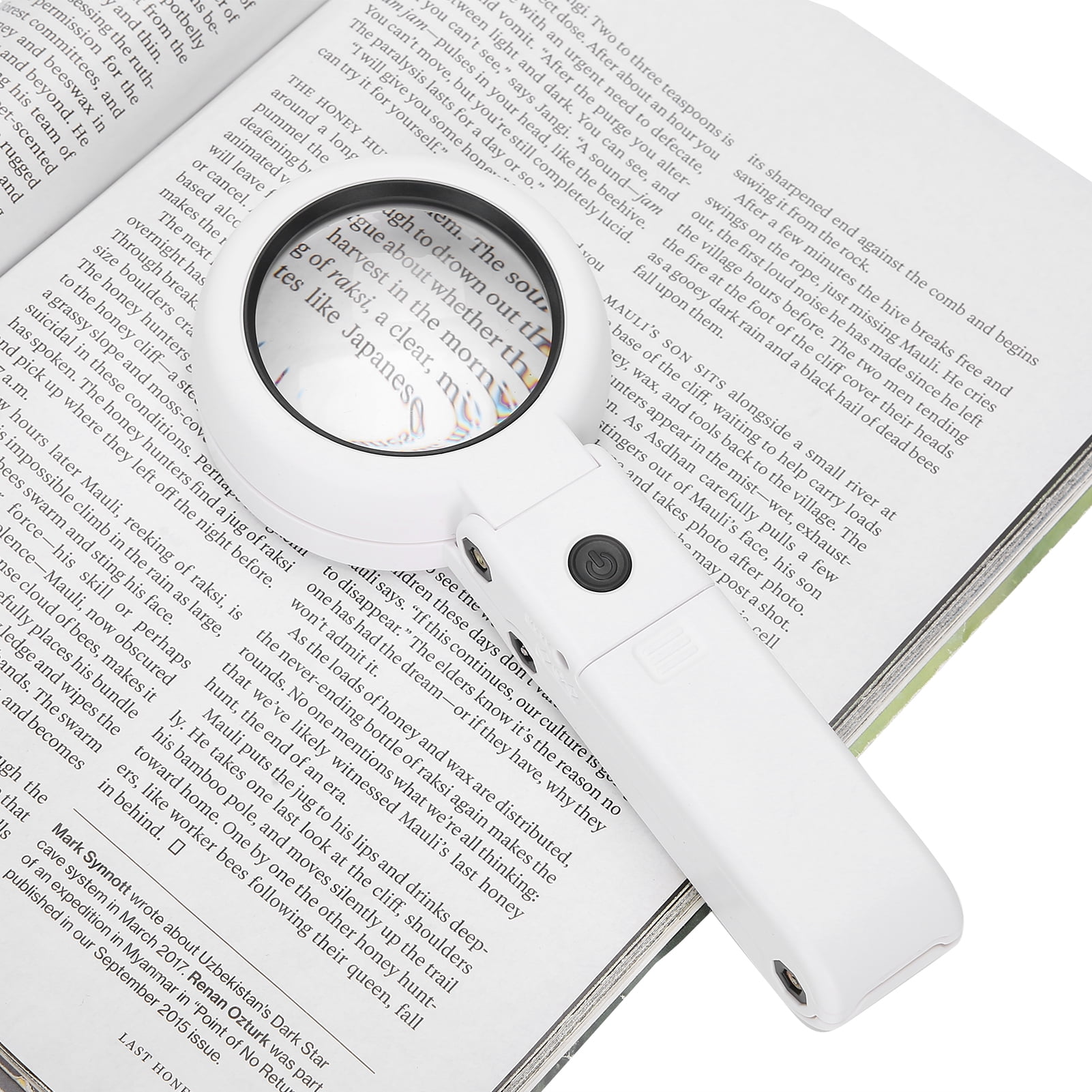 Handheld Reading Magnifier, Desktop Handheld LED Magnifier 7X USB Battery Powered Reading