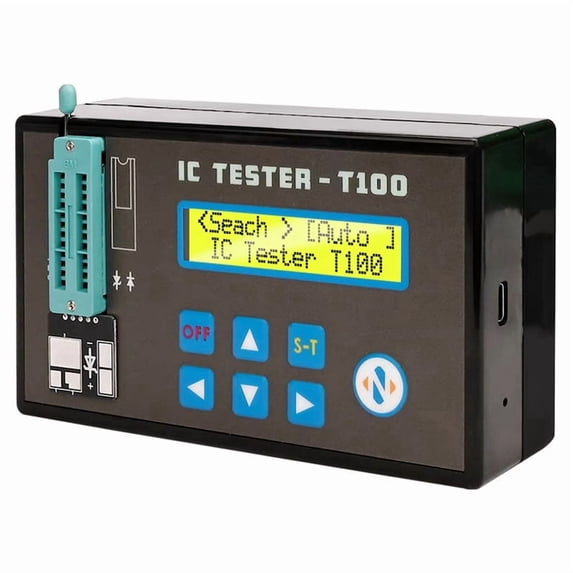 Handheld Rechargeable LED Integrated Circuit Tester Transistor Diode Triode Tester Digital Transistor IC Chips Detector,1 x IC tester,Black