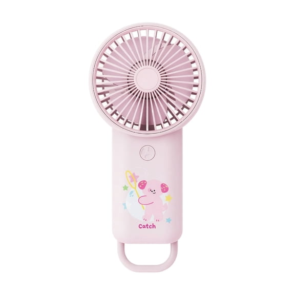 Handheld Rechargeable Mini Fan Cute Animal Pattern 3 Speed Adjustable Music Function 1 Hour Runtime Pink One Size 1 Pack