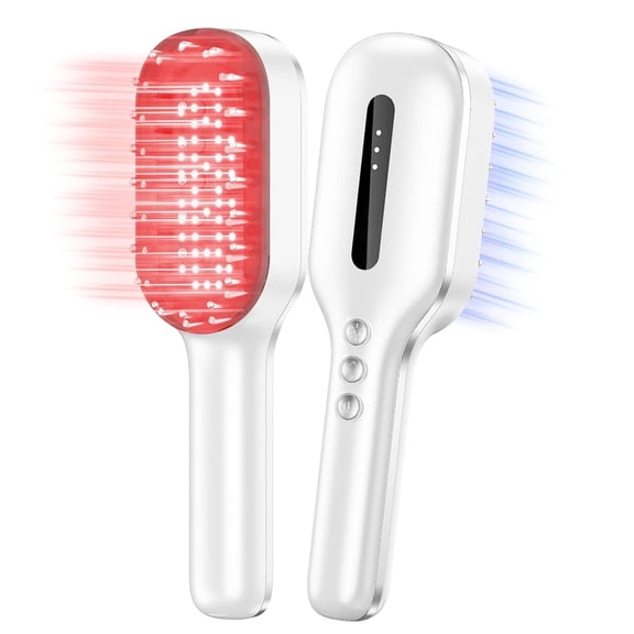 Handheld Red Light Scalp Massager Comb, 3-in-1 Vibrating Scalp Care Tool for At-Home Relaxation and Supporting Hair Care Routines, Portable & Rechargeable