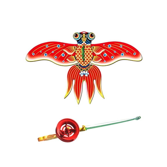 Handheld Rod Dynamic Wing Mini Kite with Spool Line, Butterfly Bird Eagle Pattern Flying Kite Toy for Kids Adults Park Beach Backyard Outdoor Activity Supplies