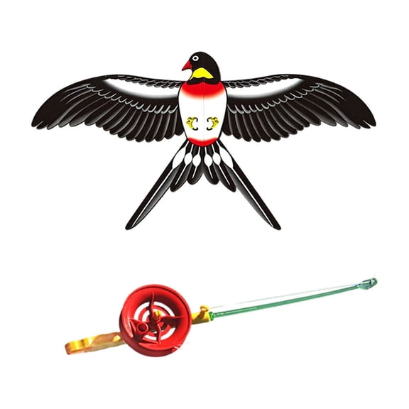 Handheld Rod Dynamic Wing Mini Kite with Spool Line, Butterfly Bird Eagle Pattern Flying Kite Toy for Kids Adults Park Beach Backyard Outdoor Activity Supplies