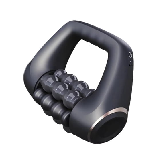 Handheld Rolling Massager – Electric Deep Tissue Roller with 4 Vibration Levels, 15-Min Auto Shut-Off, Rechargeable, Full Body Muscle Recovery, Black, FH-680