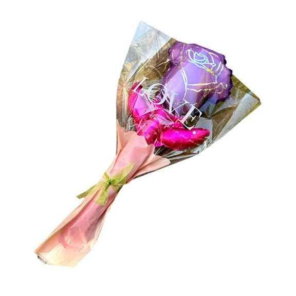 Handheld Rose Themed Balloon Bouquet - Elegant Design, Ideal for Mother's Day, Versatile Decor