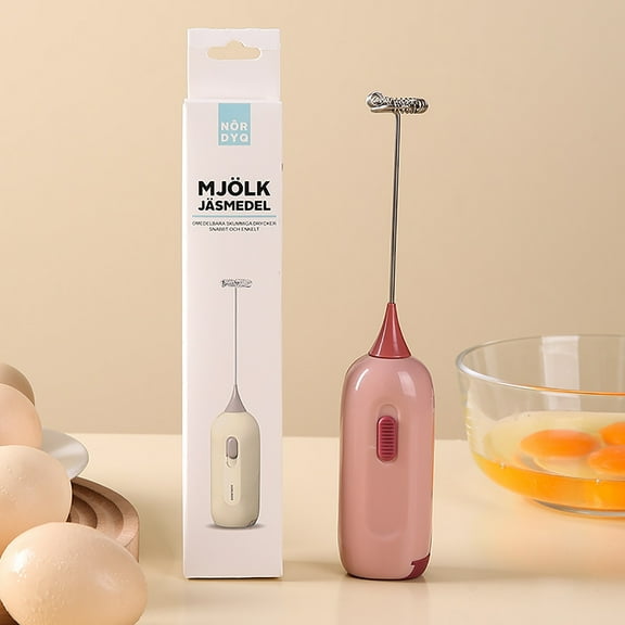 Handheld Rotary Egg Beater - Stainless Steel Kitchen Whisk for Eggs, Milk & Beverages - Compact Baking Tool with Ergonomic Handle - Easy to Clean & Store - Perfect for Home & Travel Use