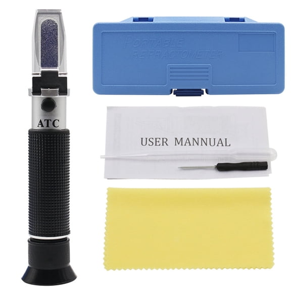 Handheld Salinity Refractometer for Aquarium 0 to 100% Salinometer Portable SeaWater Salt Concentration Tester Meter ATC