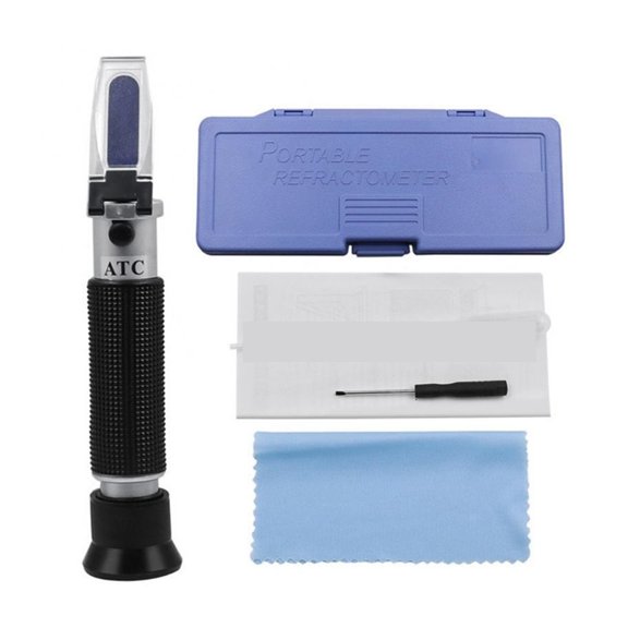 Handheld Salinometer 0-100% Salinity Aquarium ATC Refractometer 1.000-1.070SG Salinity Seawater Salinometer For Aquarium ,Precision Measurement