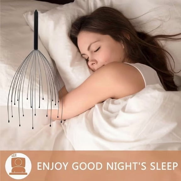 Handheld Scalp Vibrating Massager - 12-Finger Deep Tissue Head Massager for Ultimate Relaxation and Scalp Health