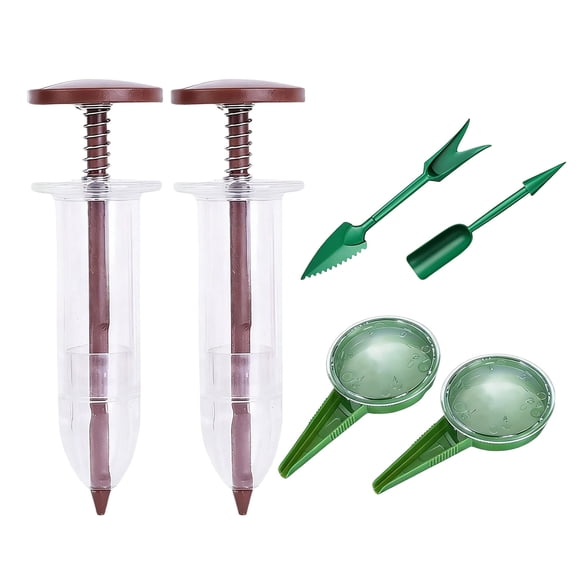 Handheld Seed Spreader Tool Set – Precision Sowing Dibber Kit For Diy Gardening(Coffee-As Shown)