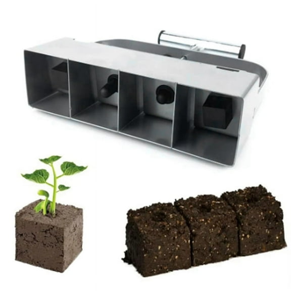 Handheld Seedling Soil Block Maker Soils Blocking Tool Used for Seedling Greenhouse Garden Supplies Silver