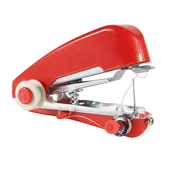 Handheld Sewing Machine, 1 Pc Small Manual Sewing Machine, Durable Portable Mini Manual Sewing Machine, Handy Needlework Tool, Embroidery Machines, Mini Sewer Machine Hand Stitcher(Red,4x2")