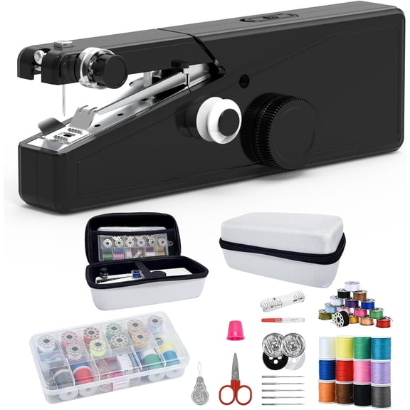 Handheld Sewing Machine For Beginners, Mini Sewing Machine Portable, Easy To Use & Includes Sewing Kit, DIY Projects at or the Go, Sewing Machine for Adults and Beginners.Black