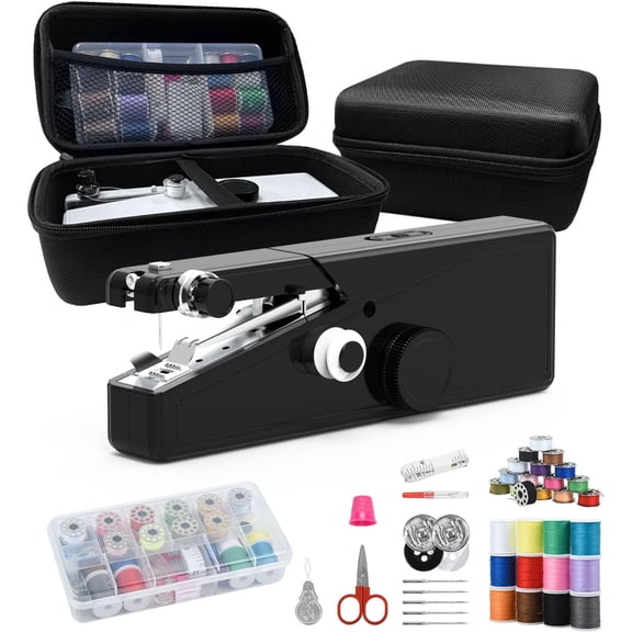 Handheld Sewing Machine for Beginners - Portable Cordless Mini Sewing Machine, Complete Sewing Kit & Accessories - Easy Electric Stitching for , Travel & DIY Repairs