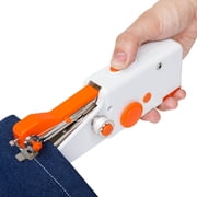 Handheld Sewing Machine CS101,Sewing Machine for Beginners,Portable Electric Mini Samll Hand Held Kit for Adults and Kids Ages 8-12 Included Mannual and Accessories,Quick Stitching,White and Orange