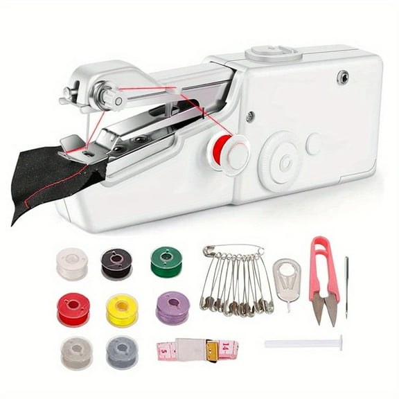 Handheld Sewing Machine, Mini Handheld Sewing Machine for Quick Stitching, Portable Sewing Machine Suitable for Home, Travel and DIY, Electric Handheld Sewing Machine for Beginners