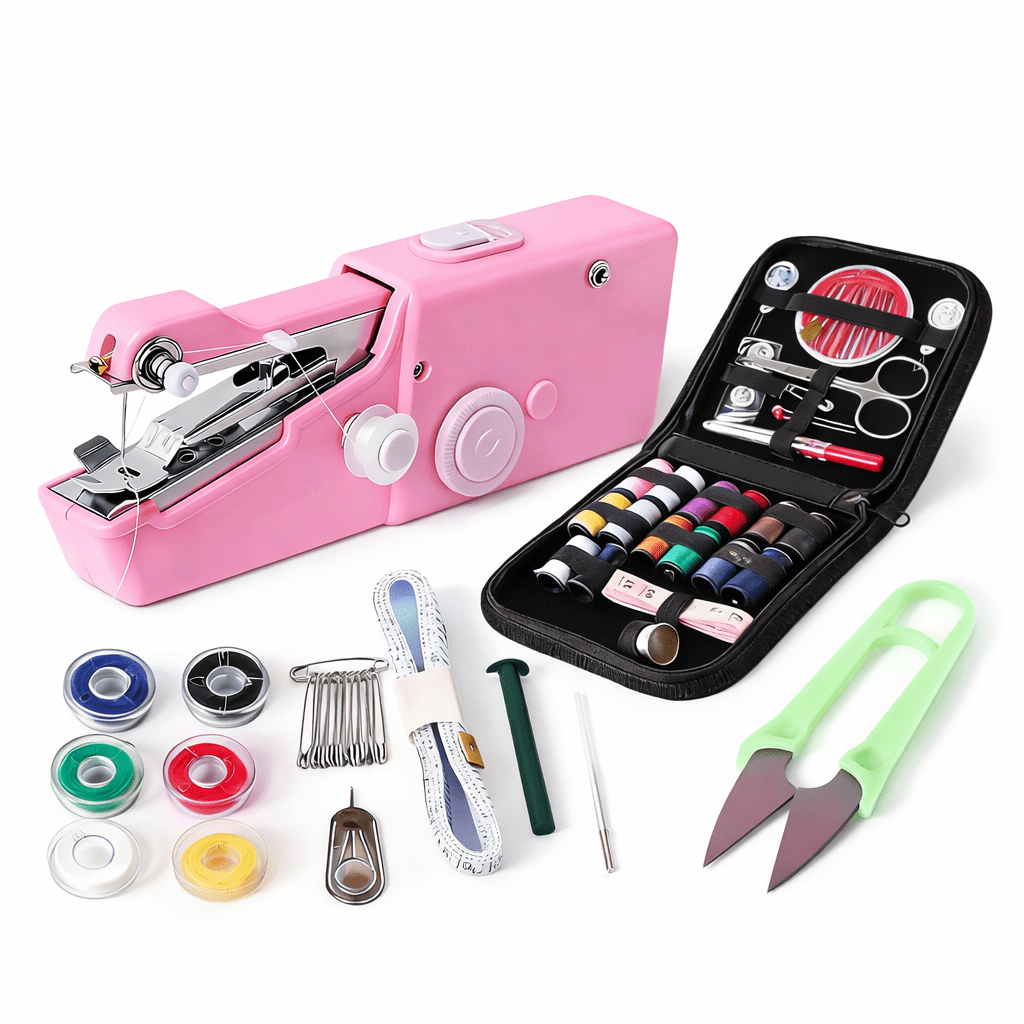 Handheld Sewing Machine - Mini Portable Electric Sewing Machine for Beginners - Quick Sew Tool for Fabric, Clothing, Kids' Cloth, Home DIY & Travel - Battery or Power Adapter Operated