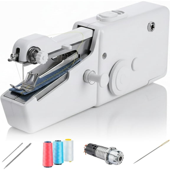 Handheld Sewing Machine Portable Mini Cordless Stitch Tool for Fabric – Small Hand Held Sewing Machine for Beginners & Adults