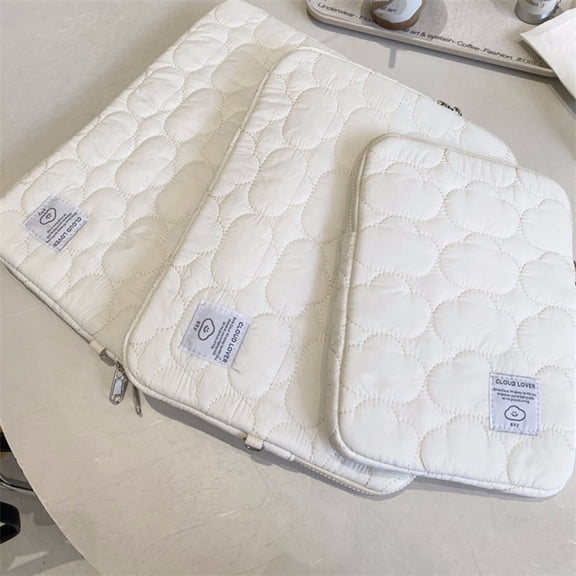 Handheld Shockproof Computer Bag Suitable for 15-15.6 Inch Laptop Case Storage Bag White