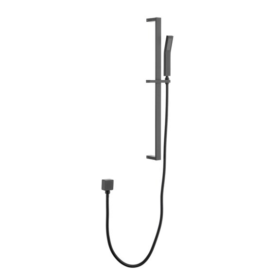 Handheld Shower with 28-Inch Slide Bar & 59-Inch Hose, Matte Black Stainless Steel Hand Shower with Silicone Nozzles, Adjustable Height Angle, Rust-Proof Reliable